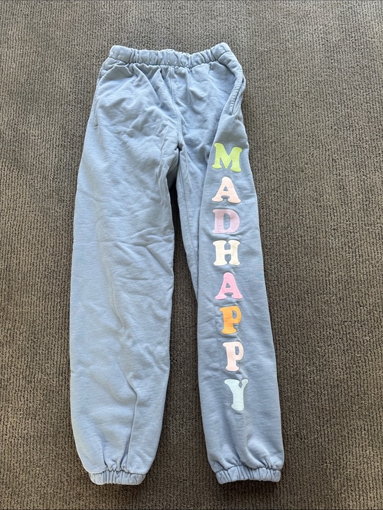 Madhappy Pants - Madhappy Light Blue Kids Sweatpants with Multicolor Side Letters